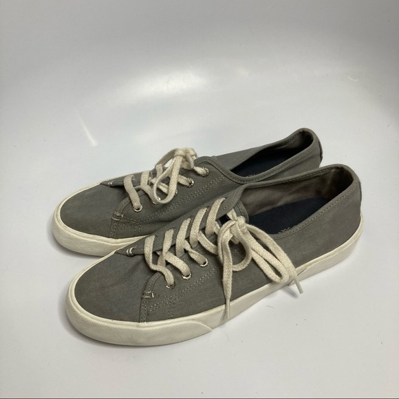 Sperry canvas sneakers gray white size 8.5 - Picture 1 of 6
